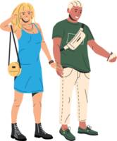 Women in dress and man with waist bag png
