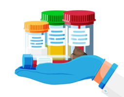 Test tubes with caps. Stool blood urine and sperm png