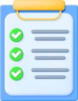 3D Paper Clipboard Holder with Checklist Symbol. png