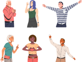People showing positive body language gestures png