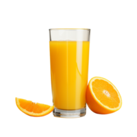 AI generated Fresh Orange Juice Glass on transparent background PNG image