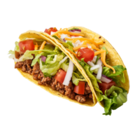 ai gegenereerd taco met toppings Aan transparant achtergrond PNG beeld