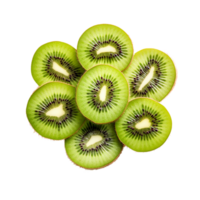 AI generated kiwi fruit slices on transparent background PNG image