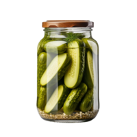 ai généré pot de cornichons sur transparent Contexte png image