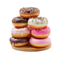 ai généré Donut assortiment sur transparent Contexte png image