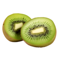 AI generated kiwi fruit slices on transparent background PNG image