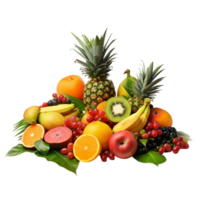 AI generated fruits and vegetables  on transparent background PNG image