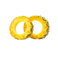 AI generated slice of pineapple on transparent background PNG image