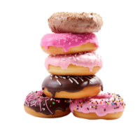 AI generated Doughnut Assortment on transparent background PNG image