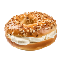 AI generated Bagel with Cream Cheese on transparent background PNG image