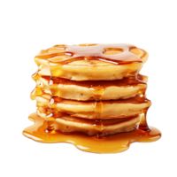 ai genererad stack av pannkakor med sirap på transparent bakgrund png bild