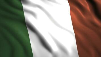 animación para nacional fiesta con bandera de país. movimiento. hermosa bandera de país es revoloteando con lienzo. 3d antecedentes con ondulación bandera de Italia foto
