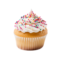 ai generato Cupcake con spruzzatina su trasparente sfondo png Immagine