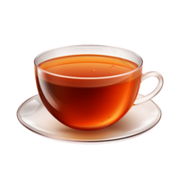 ai generado taza de caliente té en transparente antecedentes png imagen