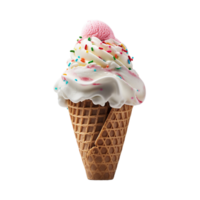 ai généré la glace crème cône sur transparent Contexte png image