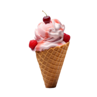 ai généré la glace crème cône sur transparent Contexte png image