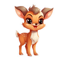 AI generated A Cute Happy deer Animal Baby  -  AI Generative png