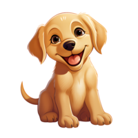 AI generated A Cute Cartoon art Dog baby, animal puppy -  AI Generative png