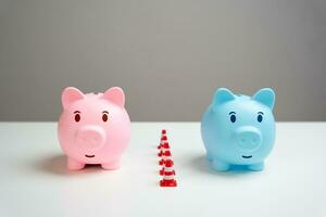 Divisions in the family budget between spouses. Divide funds. Separate budgets in relationships and family. General expense items and personal spending limits. photo