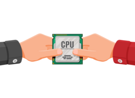 köpare hand mikrochip cpu png