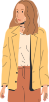 Women in jacket and trousers isolated png