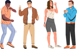 People showing positive body language gestures png