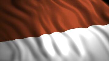 un grande bicolor bandera de indonesia.movimiento. un Dos tonos bandera consistente de blanco y rojo. foto