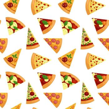 vector modelo con diferente rebanadas de Pizza