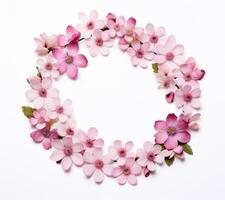 AI generated flower frame, isolated photo