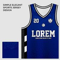 blue sublimation basketball jersey template vector