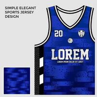 blue sublimation basketball jersey template vector