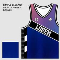blue sublimation basketball jersey template vector