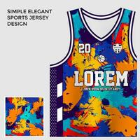 blue sublimation basketball jersey template vector