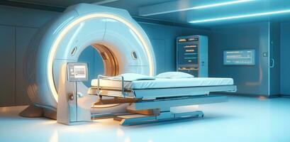 AI generated the imaging device in the hospital is sitting on a bed photo
