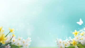 AI generated spring easter background with copy space photo