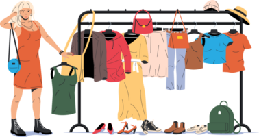 Woman wardrobe on hanger png