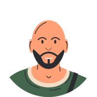 Bald young man with beard png
