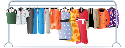 Womans and mans clothes on hanger png