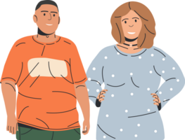 Smiling overweight couple png