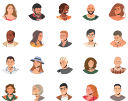 Different people avatars or user portraits png