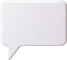 3D White Blank Speech Bubble png