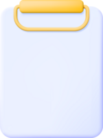 Realistic 3d Clipboard with Empty Paper Sheet png