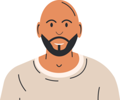 Bald young man with beard png