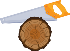 Saw sawing tree trunk png
