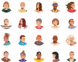 Different people avatars or user portraits png