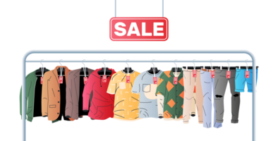 Womans and mans clothes on hanger png