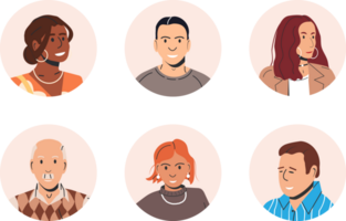Different people avatars or user portraits png