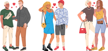 Collection of different types of couples png