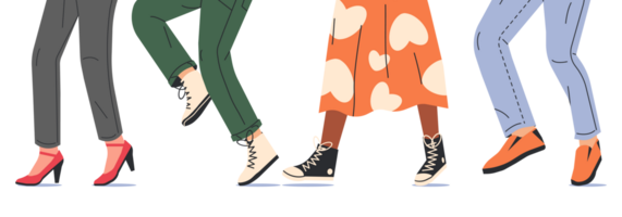 People walking in modern shoes png