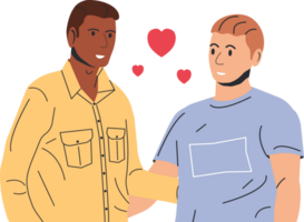 Multiethnic gay man couple png